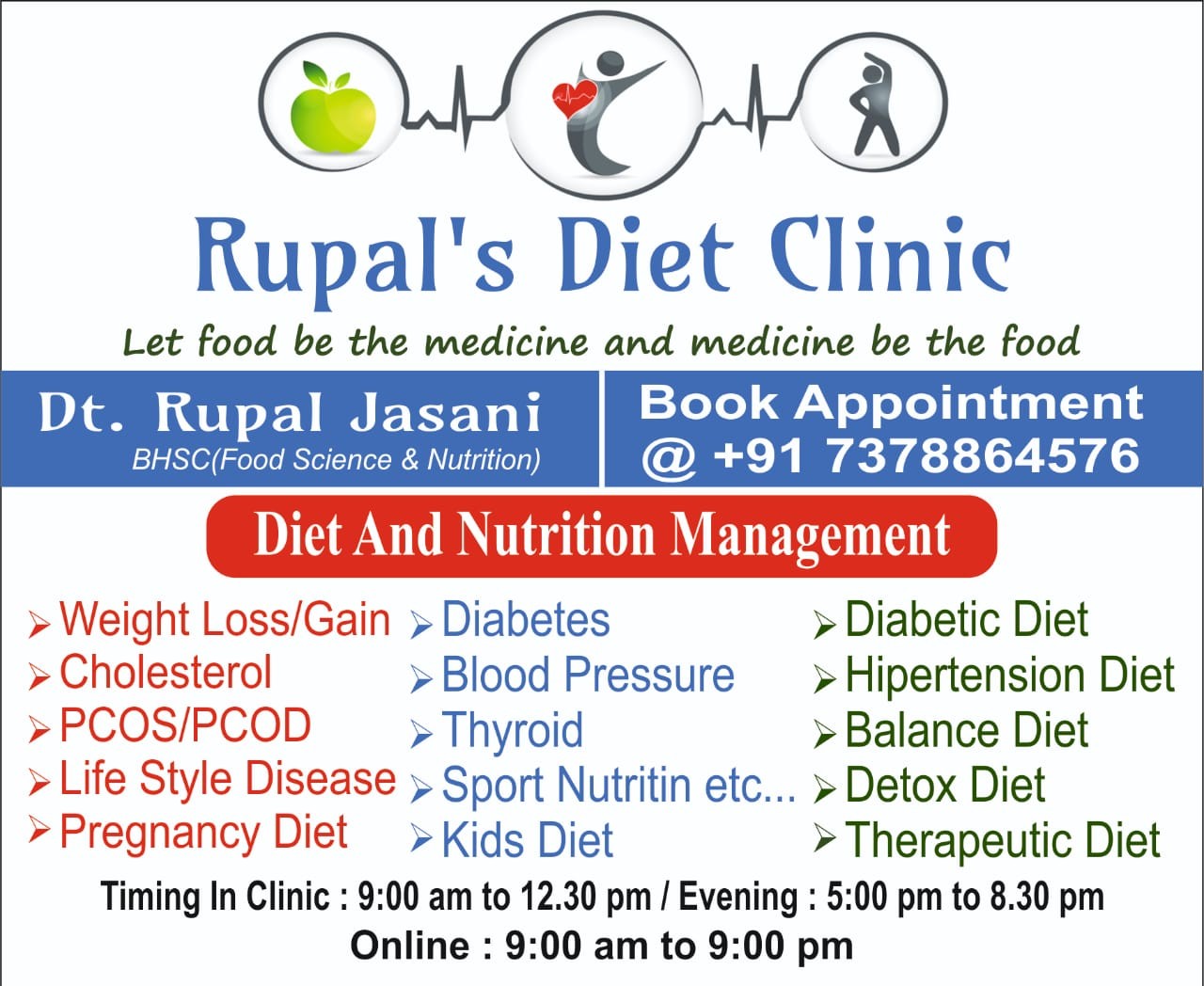 Rupals Diet Clinic Board